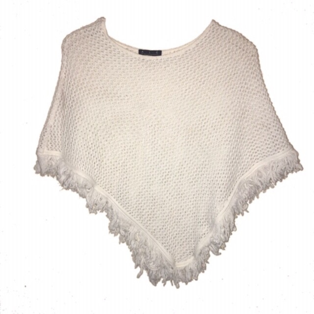 [ALC] Lagon Look Knit Poncho Fringe Cream